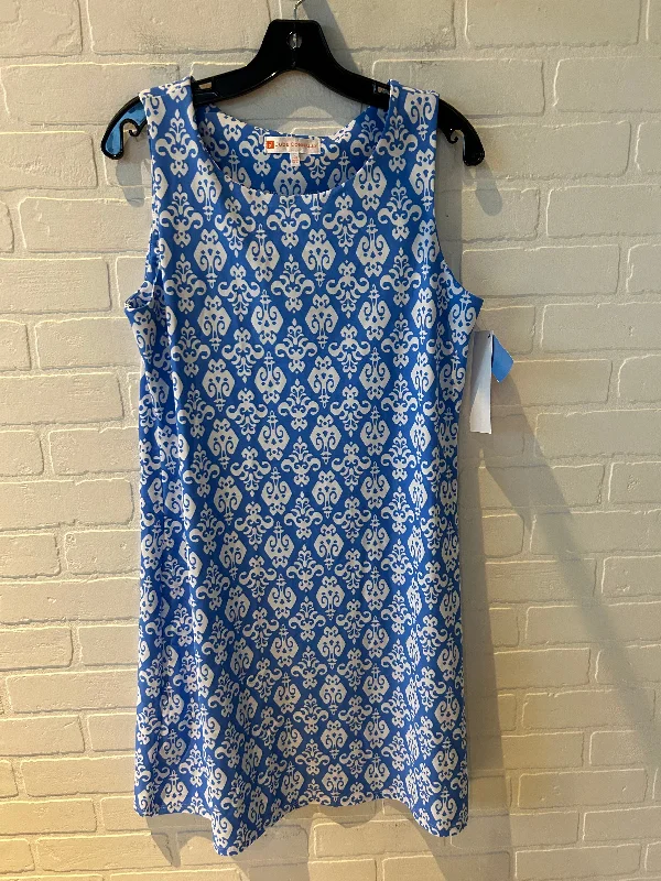 Dress Work By Jude Connally In Blue & White, Size: L