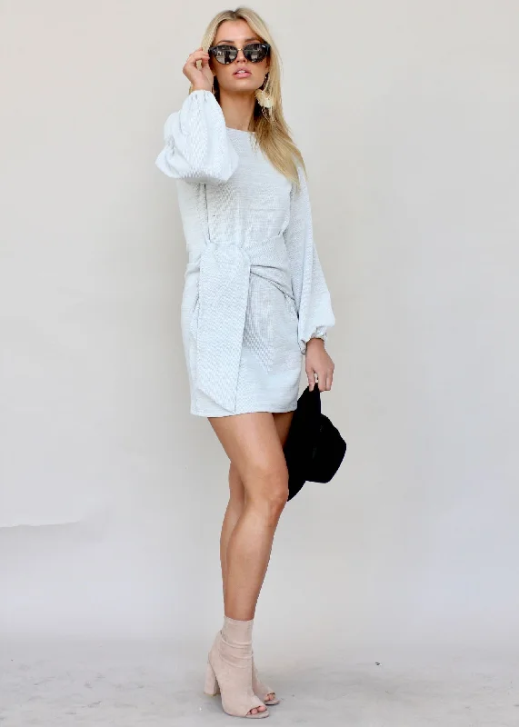 Flashing Lights Knit Dress - Grey