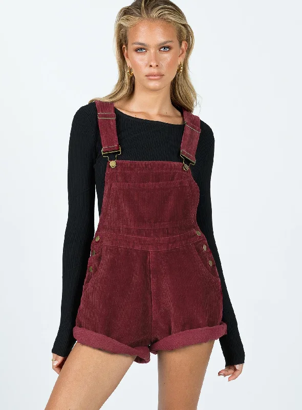 Kacey Overalls Burgundy