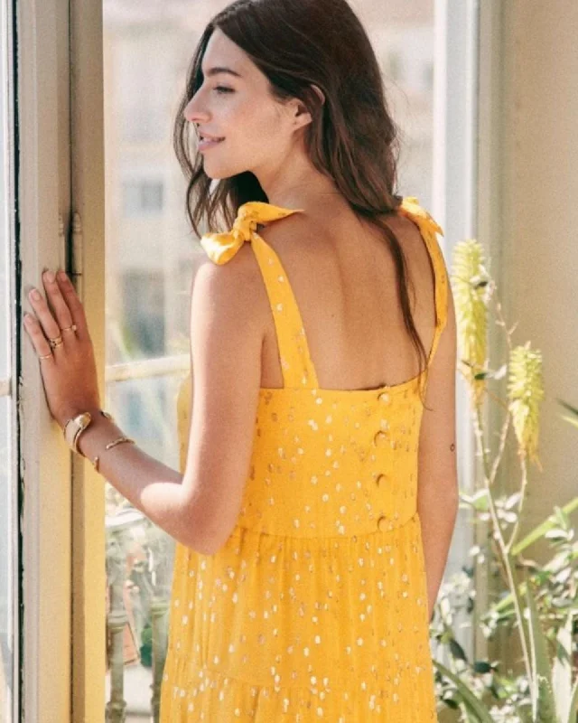 Metallic Yellow Dress