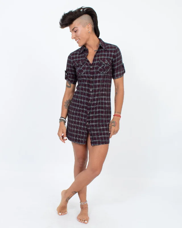 Plaid Button Down Dress