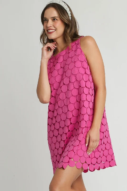 Polka Dot Lace Dress Pink