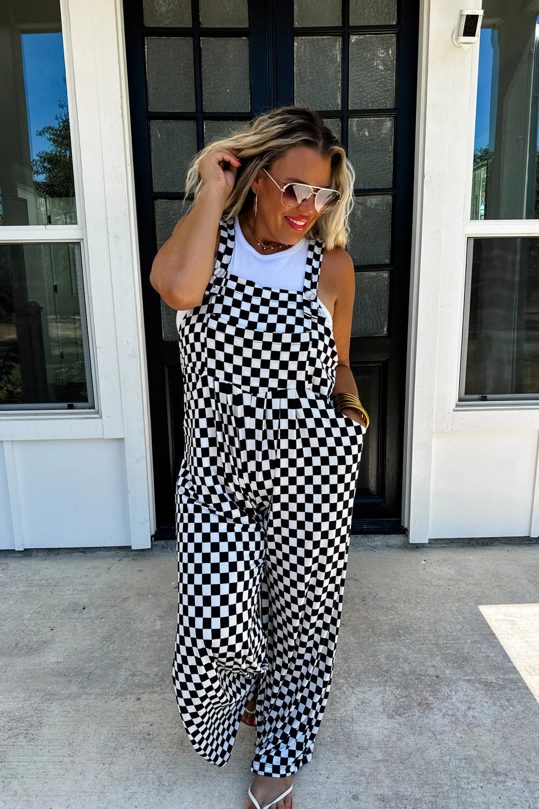 Karli Boho Checkered Overalls