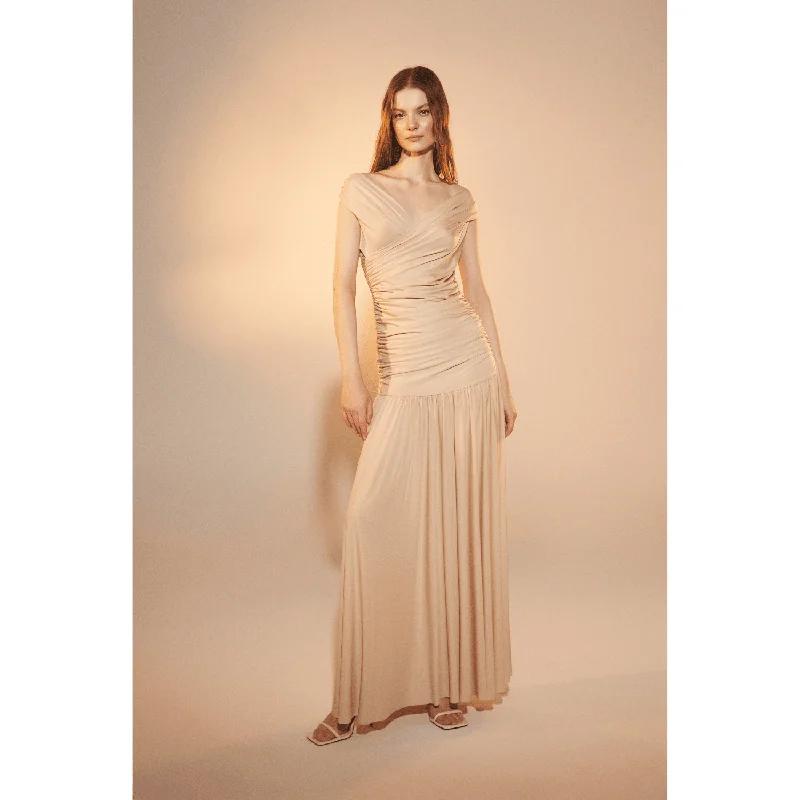 Purley Jersey Long Dress in Cuban Sand