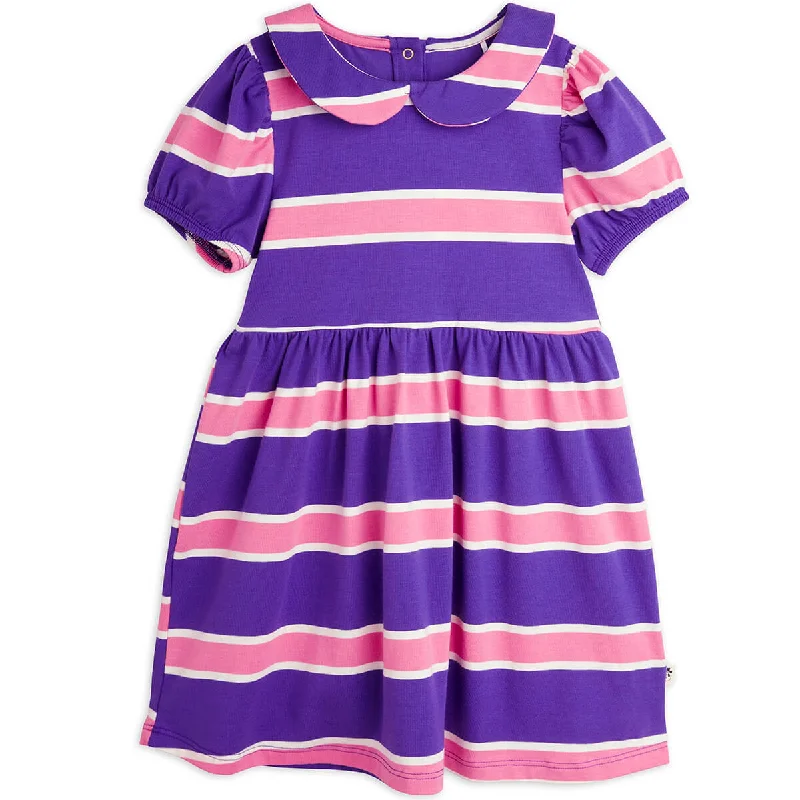 Stripe Dress in Purple by Mini Rodini