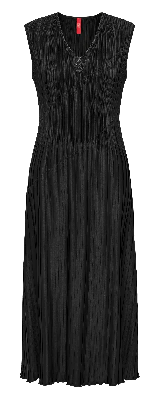 YAYING Pleated Waist-Cinched Dress