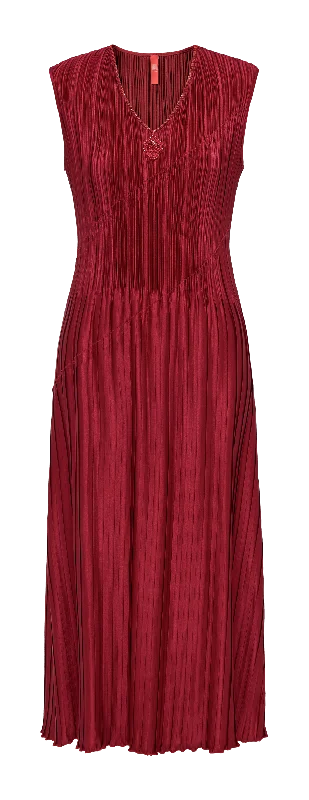 YAYING Pleated Waist-Cinched Dress