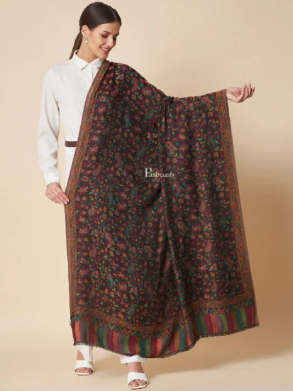 Pashtush Womens Bamboo Shawl, Ethnic  Woven Design, Multicolour