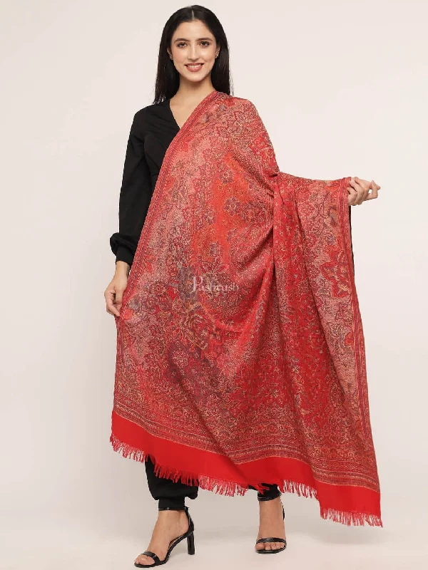 Pashtush Women's Jamawar Shawl, Red