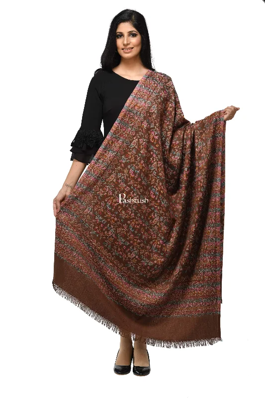 Pashwool Womens Ethnic Design Shawl, Light Weight, Soft And Warm, Sahara