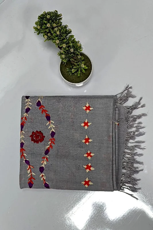 Designs by Amina - Hand Work - Grey - Wool - Shawl - 1 Piece - 0041