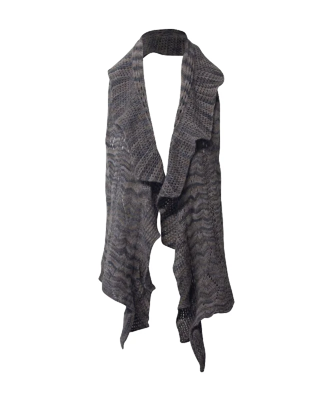 Missoni Knitted Shawl in Grey Cashmere