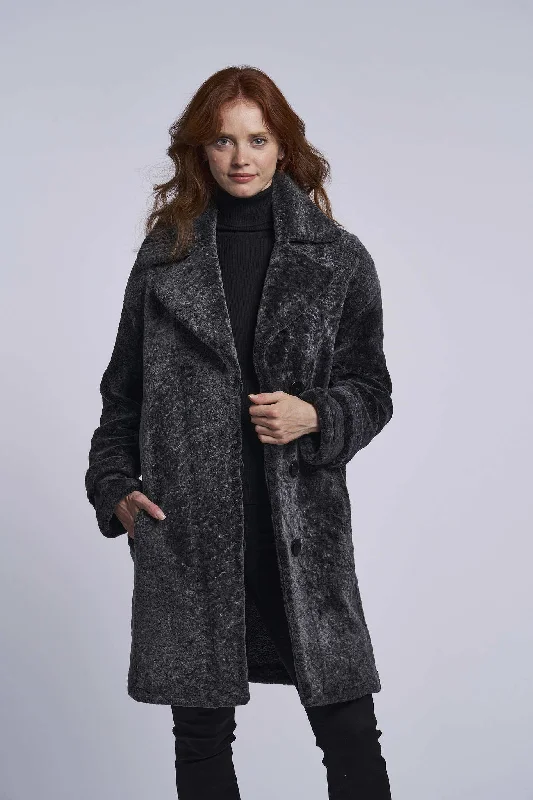 4242 Shearling boyfriend coat