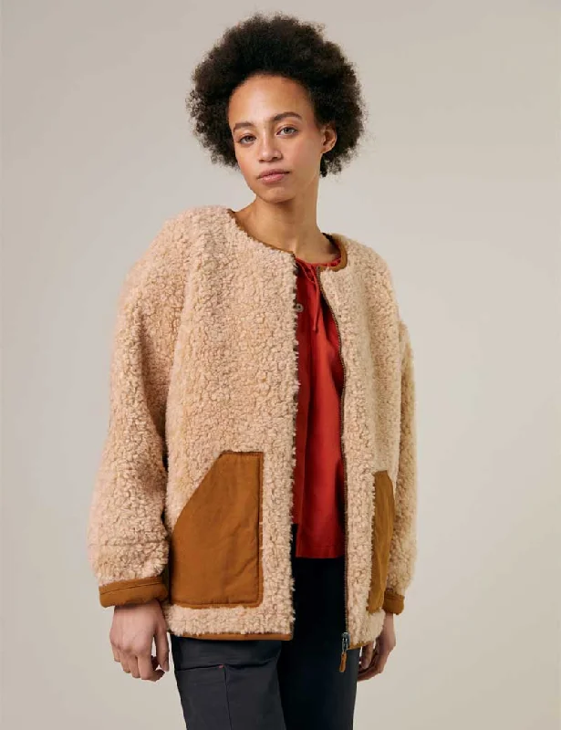 Sideline Arc Reversible Coat Natural Shearling