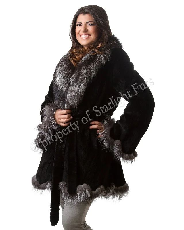 31 | Mink Fur Coat with Silver Fox Fur Trim