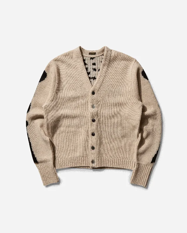 Men's 5G Wool Bone Short Cardigan Ecru