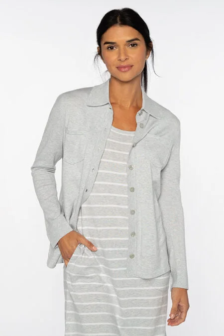 Kinross Cashmere Easy Shirt Cardigan