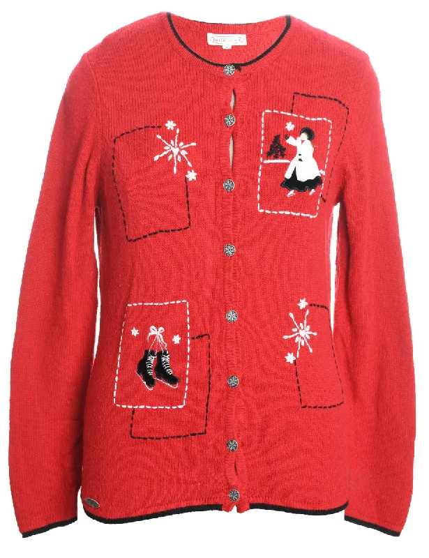 Red Christmas Cardigan - S