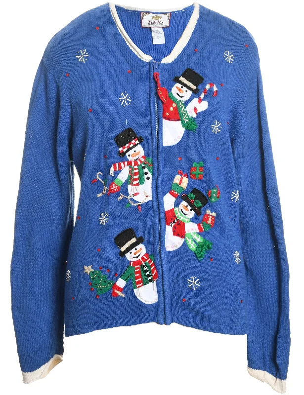 Snowman Christmas Cardigan - M