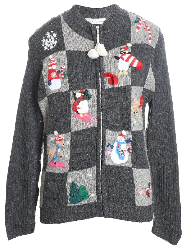 Snowman Christmas Cardigan - S