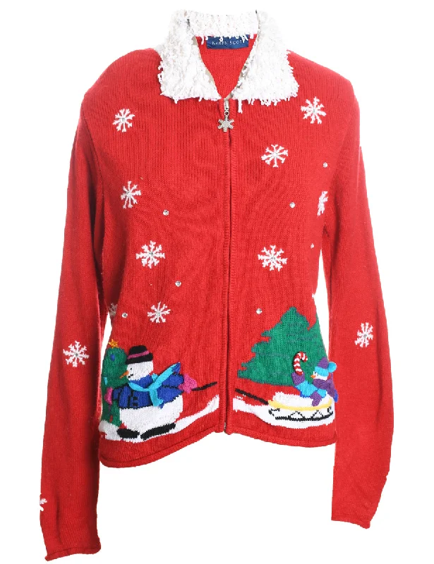 Snowman Christmas Cardigan - S