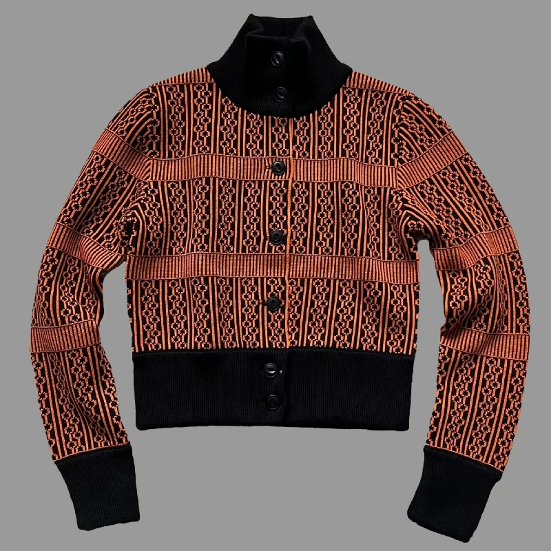 The "Aviemore" Ladies' cardigan Black & Orange