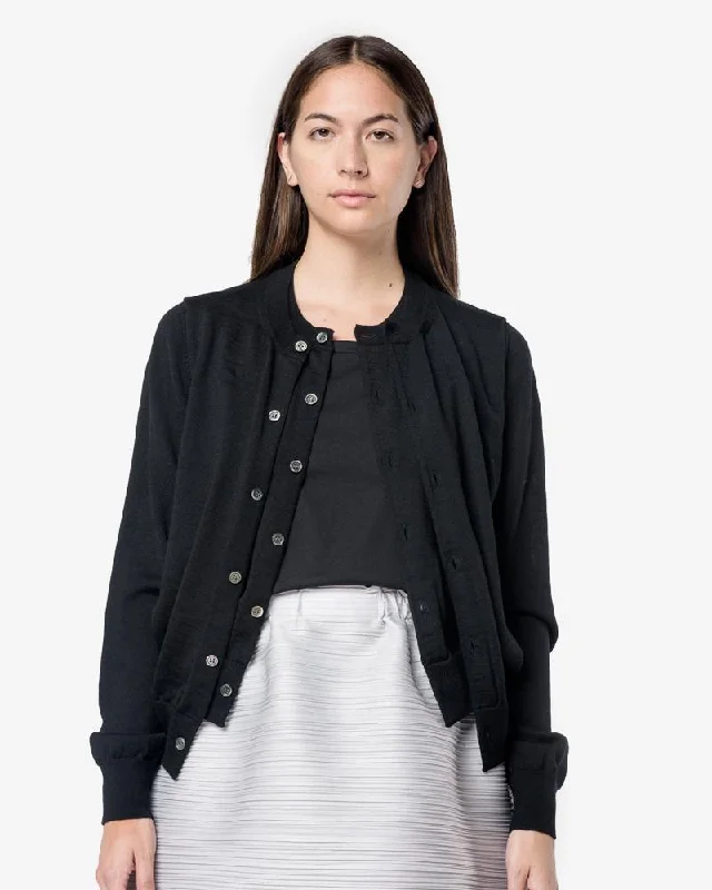 Wool Cardigan in Black