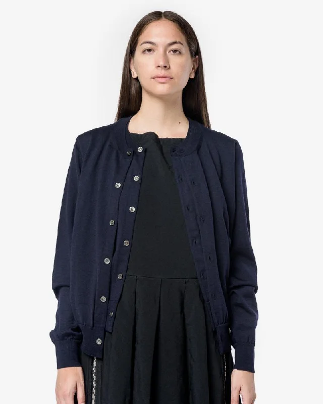 Wool Cardigan in Navy